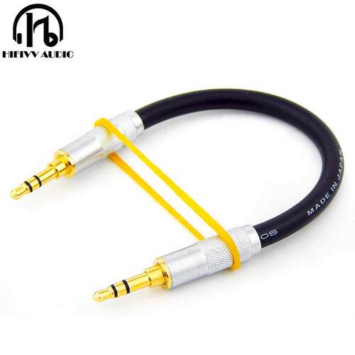 Hifi Stereo Audio 3.5mm to 3.5mm Male plug Line In Car Aux