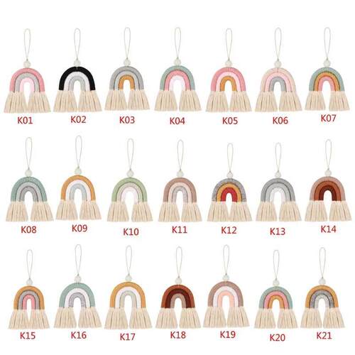 Handmade Rainbow Phone Strap Cotton Pendant Mobile Phone Str