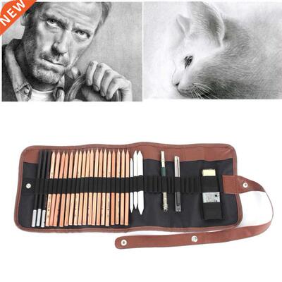 18pcs Sketch Pencil Paper Pen Pencil Extender Eraser Charco
