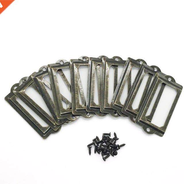 12Pcs/Set Antique Brass Metal Label Pull Frame Handle File N