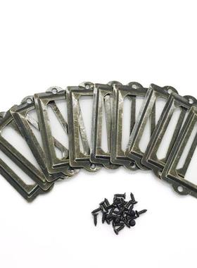 12Pcs/Set Antique Brass Metal Label Pull Frame Handle File N