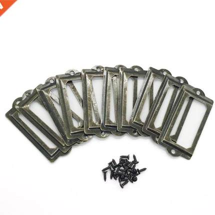 12Pcs/Set Antique Brass Metal Label Pull Frame Handle File N