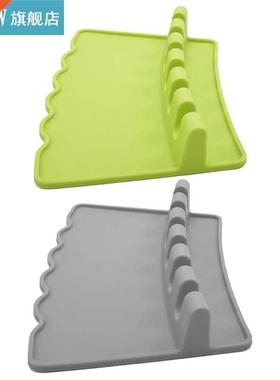 1 Piece Silicone Spoon Rests for Kitchen Counter 6 Slots wit