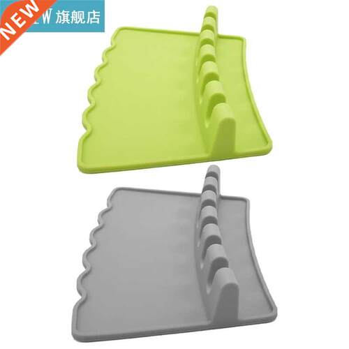 1 Piece Silicone Spoon Rests for Kitchen Counter 6 Slots wit