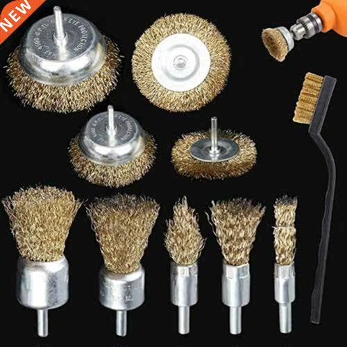 10pcs/set Brass Brush Wire Wheels Brushes Drill Rotary Tools