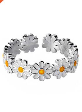Genuine 925 erling Silver Jewelry New Spring Daisy Flower