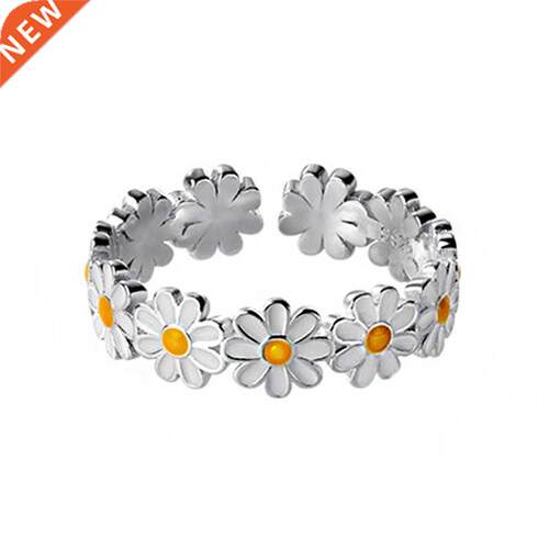 Genuine 925 erling Silver Jewelry New Spring Daisy Flower