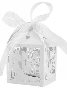 10pcs White Mr&Mrs Mried Wedding Favor Box Gift Boxe