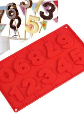0-9 Numbers Shape Lolli Silicone Mold 3D Hand Made Sucker St