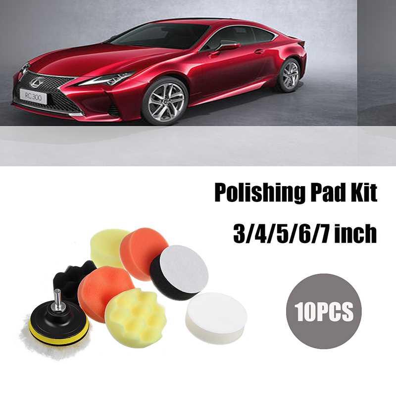 10Pcs /4/5/6/7 inch Buffing Waxing Sponge Pad Kit Auto Car