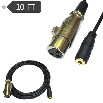 XLR female to mini 3.5mm female plug stereo audio mixer to i