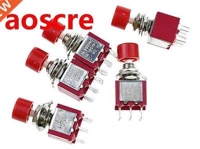 5pcs AC 2A/250V 5A/120V 6 Pin DPDT Momentary Push Button Swi