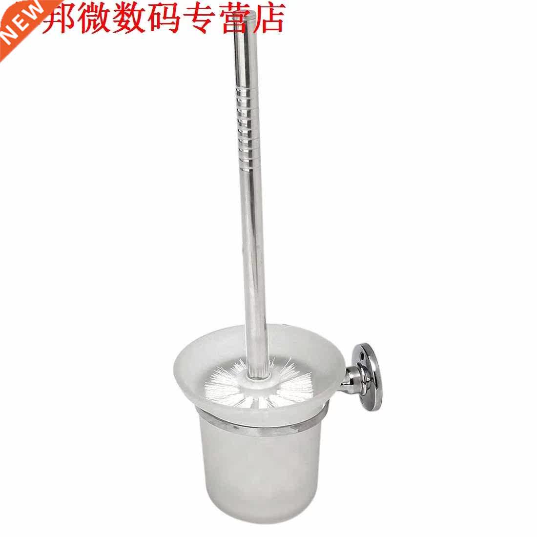 Chrome Ronde Wandmontage Toiletborstel en Frosted Glas Toile