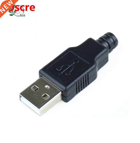 New 10pcs Type A Male USB 4 Pin Plug Socket Connector With B