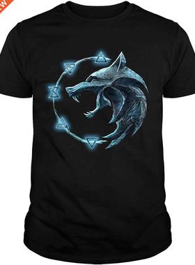The-Witcher Symbol Wolf T-Shirt Sweatshirt for Men New Arriv