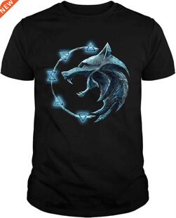 The-Witcher Symbol Wolf T-Shirt Sweatshirt for Men New Arriv