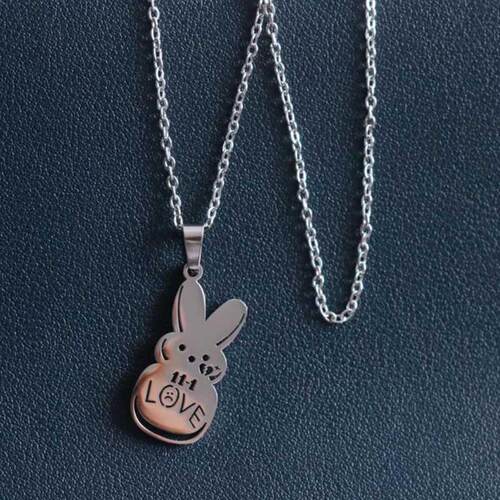 Kpop Lil Peep Love Rabbit Pendant Necklaces Beads Neck Chain