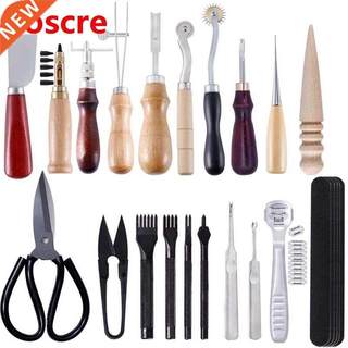 Lether Crft Tools Kit Hnd Sewing Crving Stitching Punch