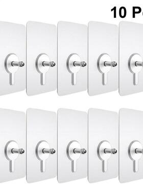 10Pcs Screw Stickers Wall Picture Hook Punch-Free Non-Markin