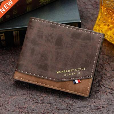 Fashion Men's Wallet Money Bag Solid Color Leather Busin