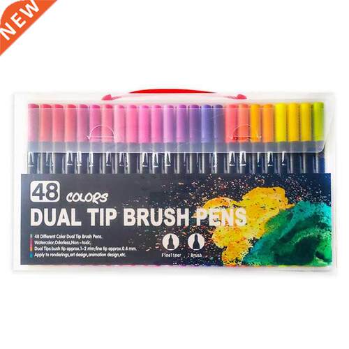 120 Color Fine Liner Dual Tip Brush Pen Felt-Tip Pen Drawing