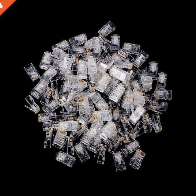 25/100Pcs Gold Plated RJ45 Net Network Cables Modular Plug C