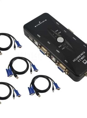 USB KVM 4 Ports Selector VGA Print Auto Switch Moniter Box V