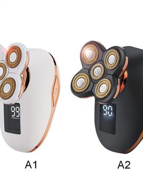 Bald Head Shaver and Beard Trimmer 2 in 1 Five Headed Shave