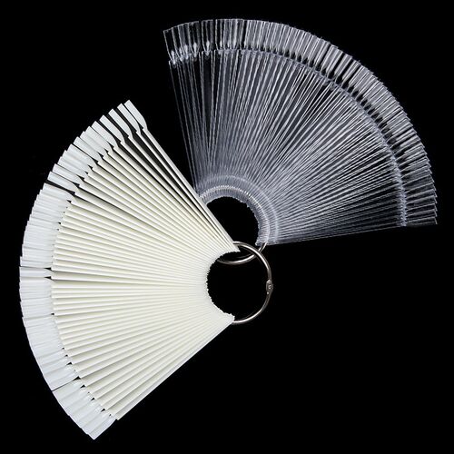 Color Card False Nail Tips Fan Transparent White Fake Nail T