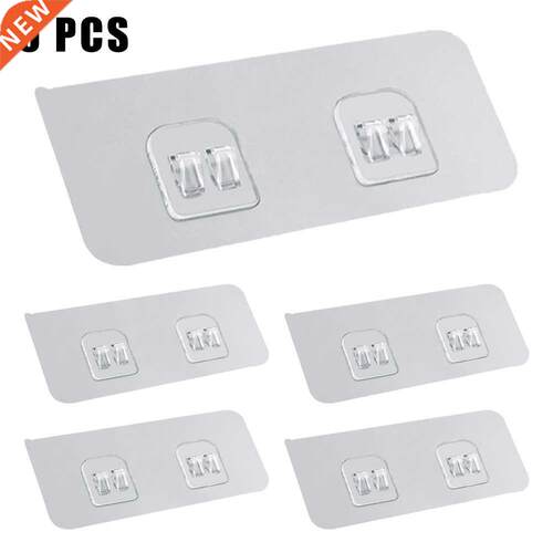 5pcs Wall Mounted Adhesive Hook Hangers Self Adhesive Door W