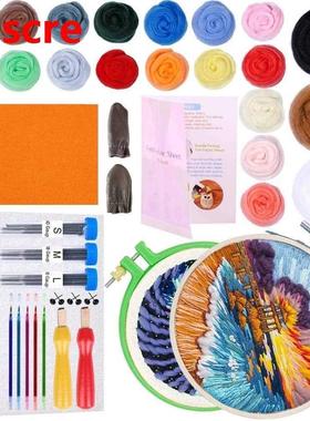 Needle Felting Kit with 80g Wool Roving Fiber Felting Needl