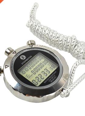 Waterproof Digital Stopwatch Metal 1/1000 Seconds Handheld L