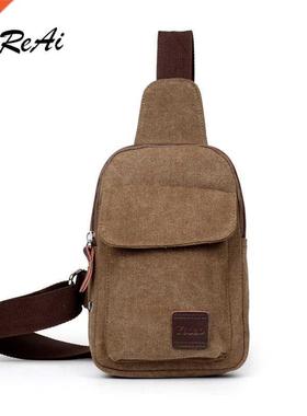 Men Casual Canvas Usb Charging Chest Bag Casual Messenger S