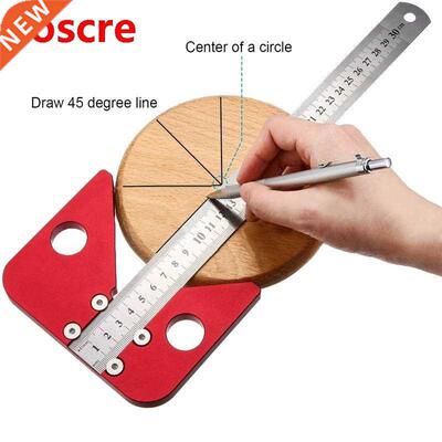 Woodworking 45/90 degree Angle scriber ruler Aluminum Center