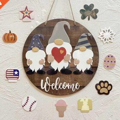 1pcs Welcome Sgn Log Sgn Front Door Hangng Doorplate and