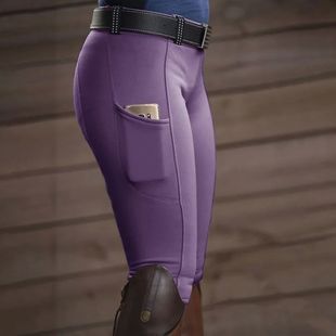 Solid color hip lifting equestrian pants 女士纯色提臀马术裤