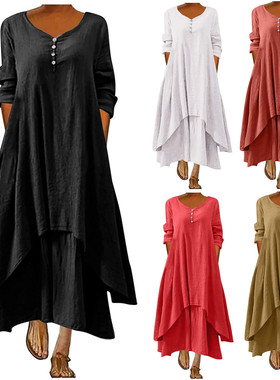 Long dress Robe Femme summer dress   女装V领大摆型连衣裙新款