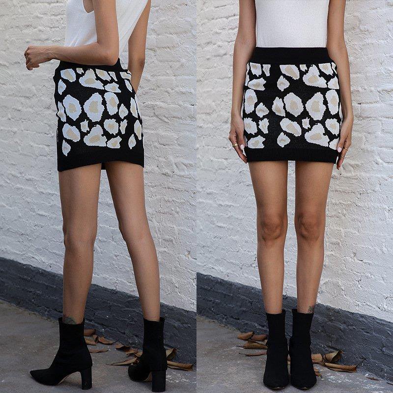 European and American leopard print slim short skirt women-封面