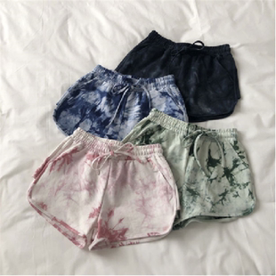 wide leg shorts Loose women女士宽松扎染阔腿短裤 dyed for tie