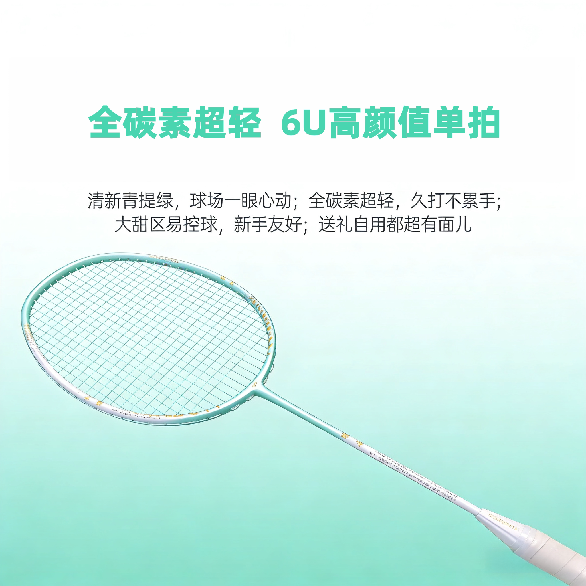 正品羽毛球拍超轻10U进攻型6U训练一体全碳素纤维5U小黑单拍35磅