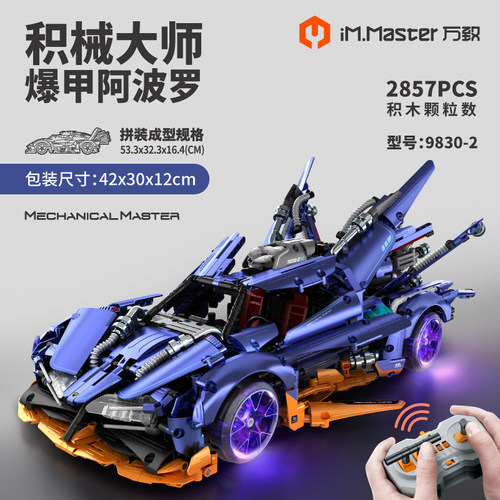 2025新款电镀紫阿波罗拼装积木车