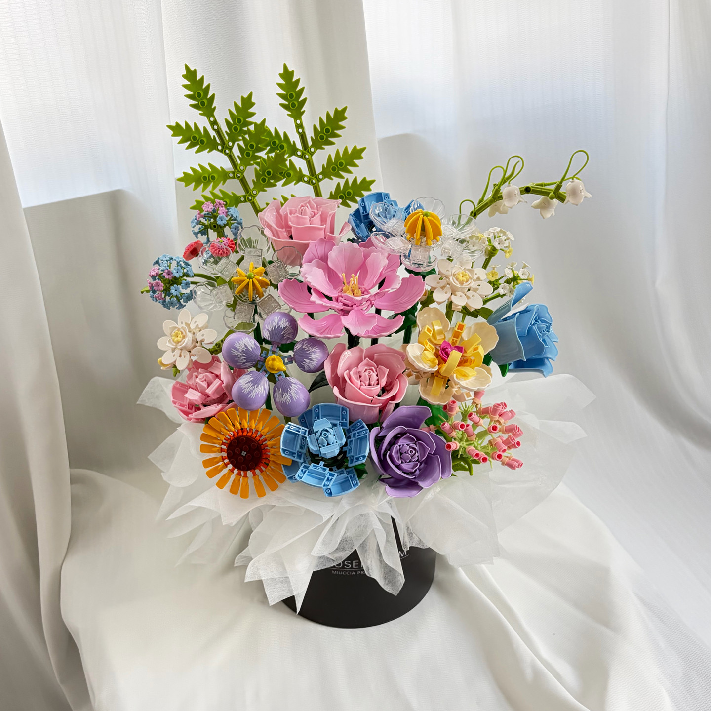 2026款玫瑰花积木花束向日葵DIY