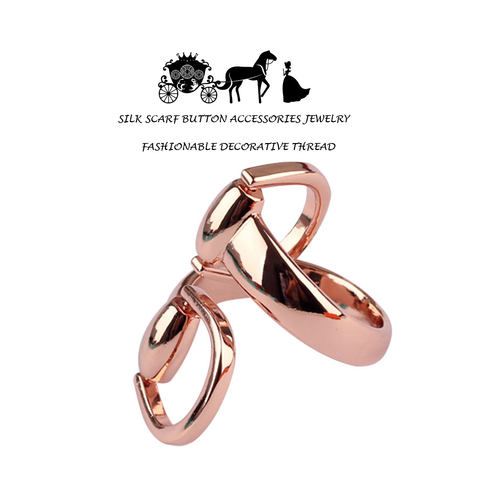 高级玫瑰金马蹄马衔扣丝巾扣环简约围巾配饰适用于爱马仕方巾打结