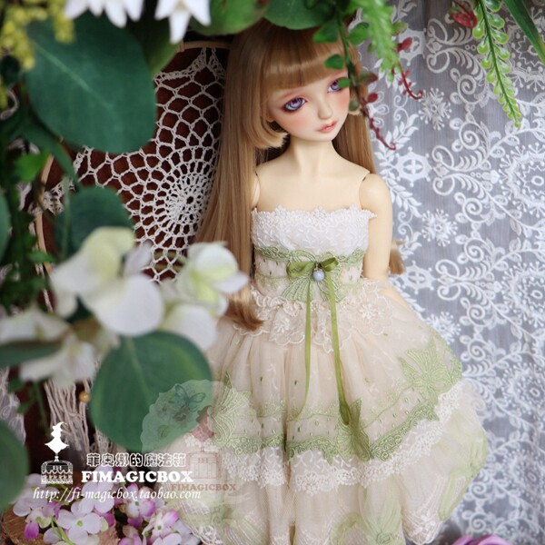 【菲奥娜的魔法箱】BJD*SD娃衣3分13SD洋装/绿裙子（完售展示）