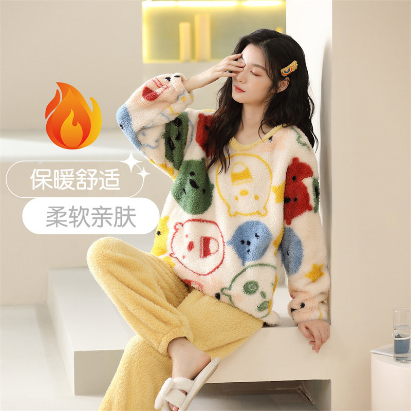 GOSO【萌甜卡通印花】23年新品睡衣加绒加厚长袖可外穿女士家居服使用感如何?