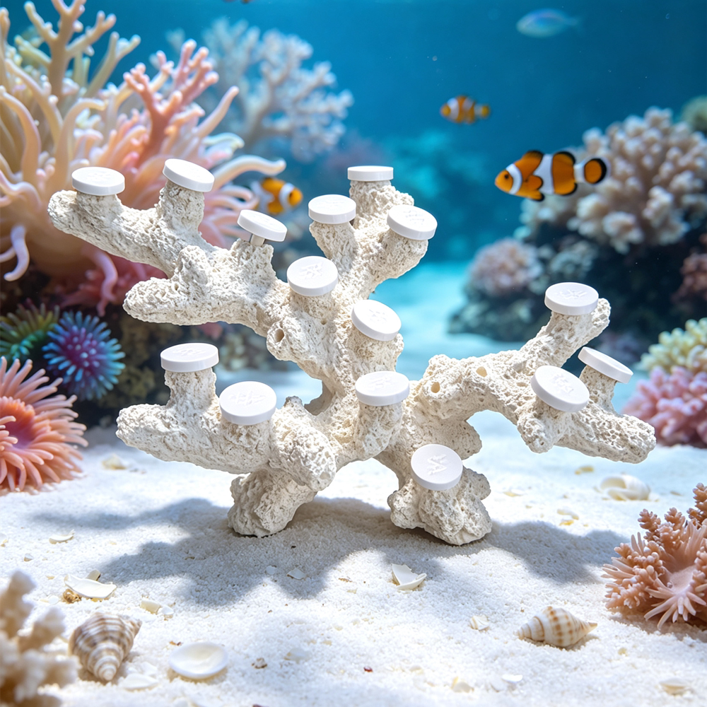 海缸造景骨架珊瑚基座多孔仿真活石海水缸硬骨珊瑚底座造景摆件图片