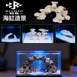 40窄海缸造景当贝珊瑚背滤小缸微人造石非爪哇基拉戈米家鱼缸fot