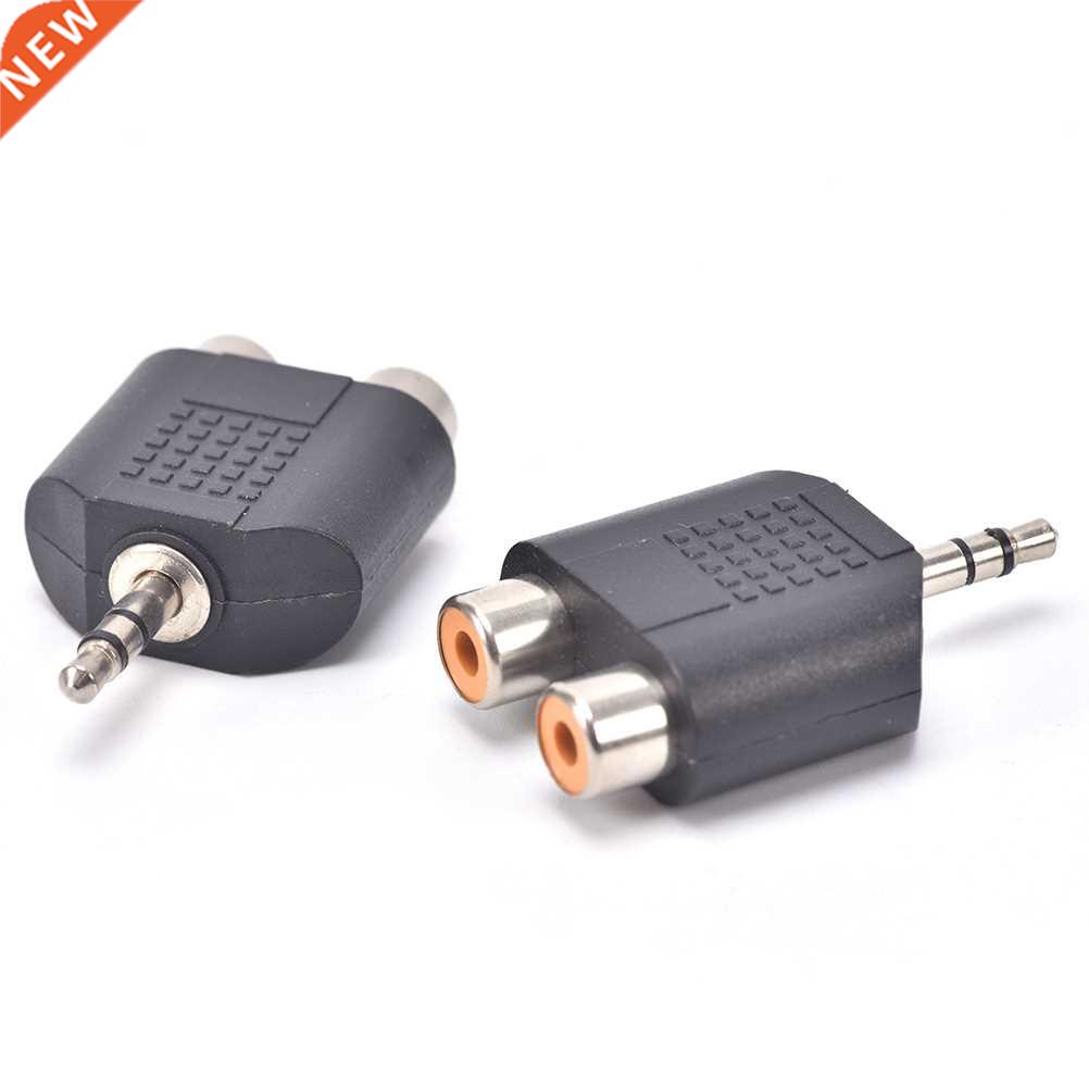 2PCS/lot Portable 3.5mm Male to 2 RCA Female Y Splitter AV A