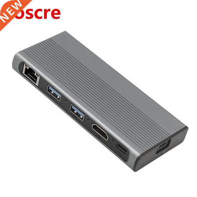 USB C Hub M.2 SSD Enclosure HDMI-Compatible+USB3.1+RJ45+PD T