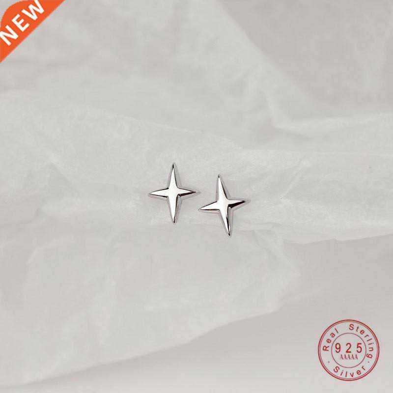 hi man s925 sterling silver simple stars stud earrings women